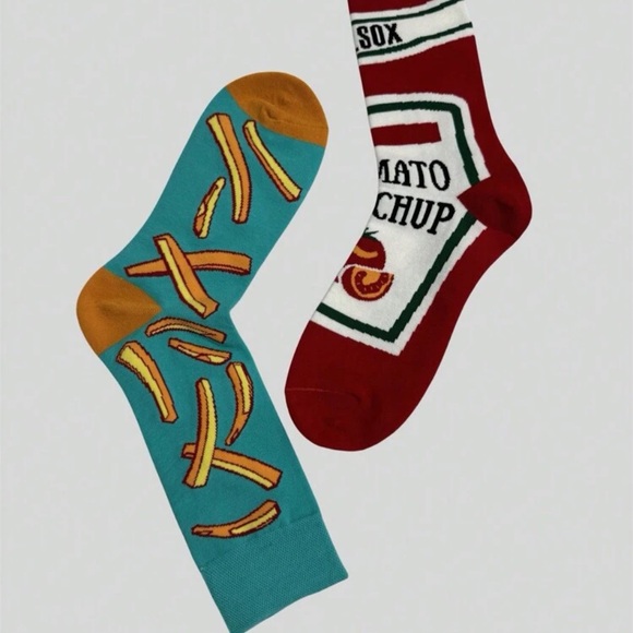 New Ketchup Bottle and French Fries Socks - Picture 2 of 3